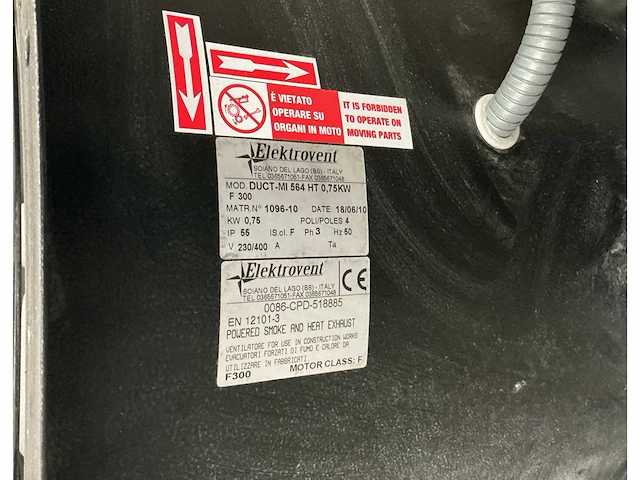 Elektrovent duct-mi 584 ht industriële ventilator - afbeelding 4 van  4