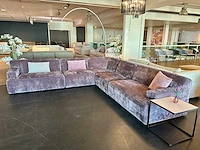 Elementenbank in paarse hoogwaardige velours streep stof
