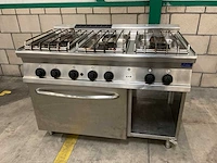 Elite 6-pits gasfornuis met oven - afbeelding 1 van  5