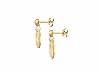 Elli oorbellen dames plaatje gehamerd vintage antieke look in 925 sterling zilver - afbeelding 3 van  4