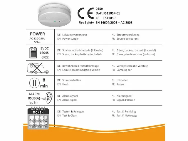 Elro - fs110511p - 230v - rookmelders (5x) - afbeelding 2 van  7