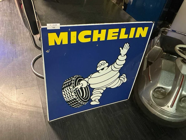 Emaille michelin bibendum dubbelzijdig wandbird - afbeelding 1 van  7