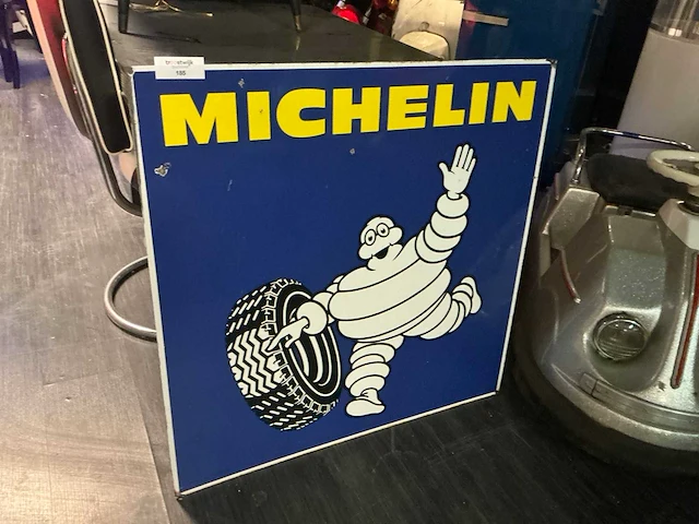 Emaille michelin bibendum dubbelzijdig wandbird - afbeelding 2 van  7