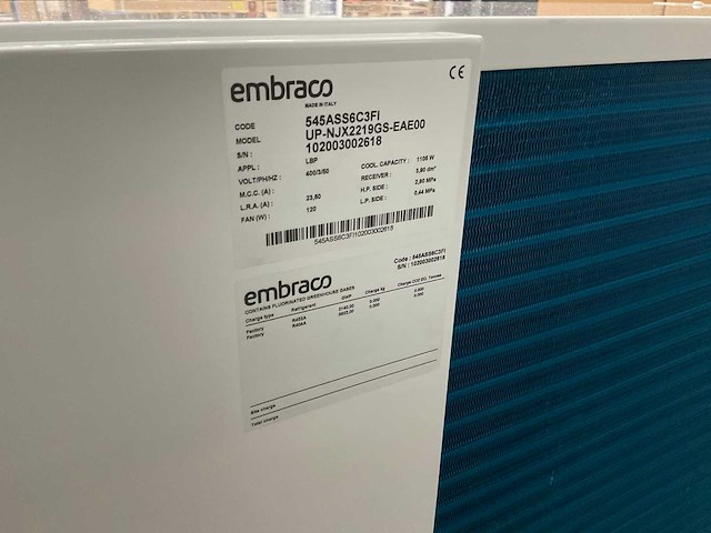 Embraco bioma up-njx2219gs lbp mod-2 condensingunit - afbeelding 4 van  20