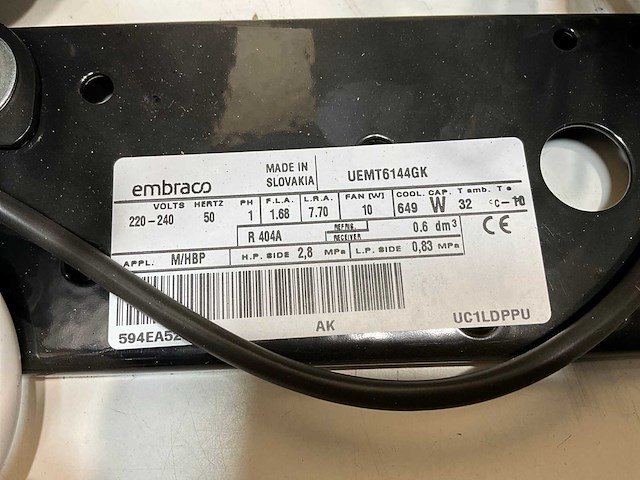 Embraco uemt6144gk mbp condenseringsunit - afbeelding 8 van  10