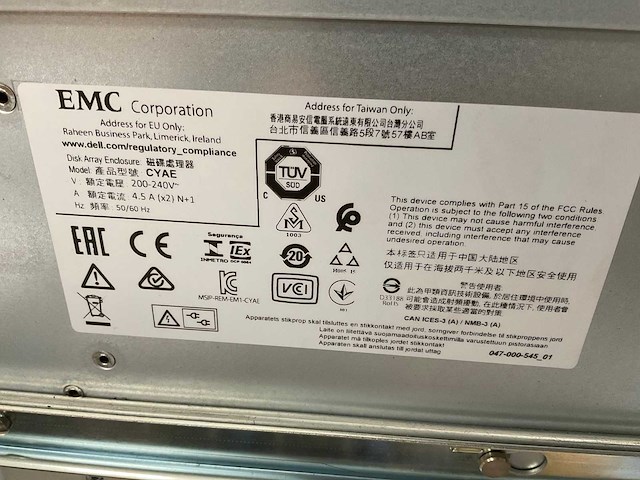 Emc cyae (100-564-802-03) - 45x 4 tb sas (st4000nm0025) data domain expansion shelf - afbeelding 8 van  9
