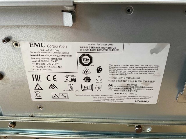 Emc cyae (100-564-802-03) - 48x 4 tb sas (st4000nm0025) data domain expansion shelf - afbeelding 5 van  8