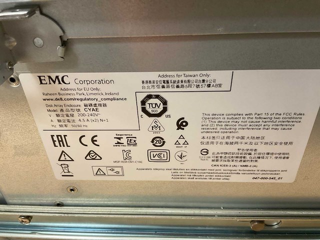 Emc cyae (100-564-802-03) - 55x 4 tb sas (st4000nm0025) data domain expansion shelf - afbeelding 7 van  8