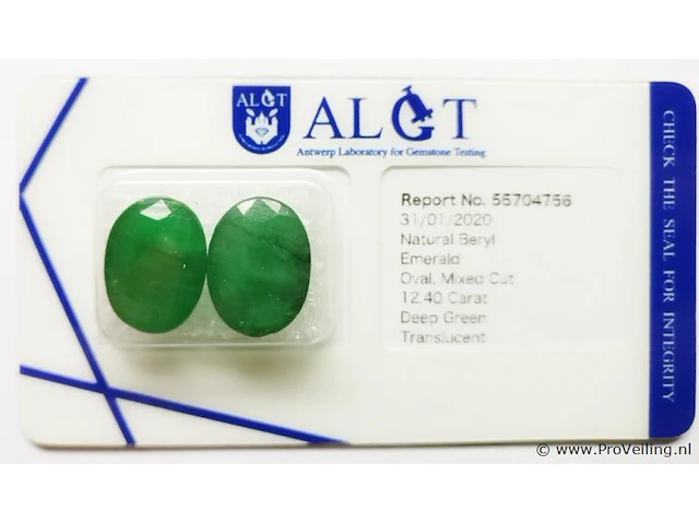 Emerald 12.40ct algt certified - afbeelding 2 van  4