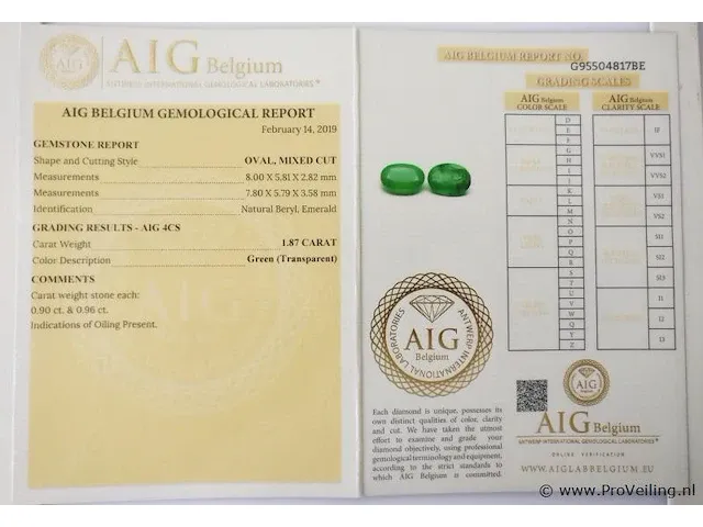 Emerald 1.87ct aig certified - afbeelding 8 van  8