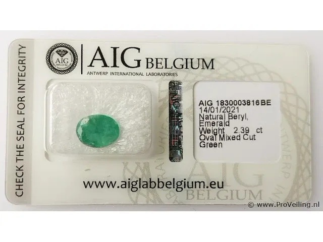 Emerald 2.39ct aig certified - afbeelding 5 van  8