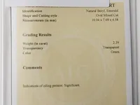 Emerald 2.39ct aig certified - afbeelding 7 van  8