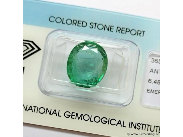 Emerald 6.48ct igi certified - afbeelding 1 van  4