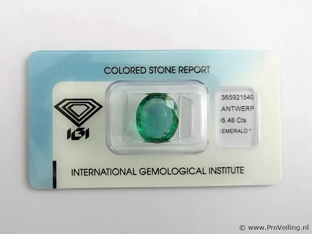 Emerald 6.48ct igi certified - afbeelding 2 van  4