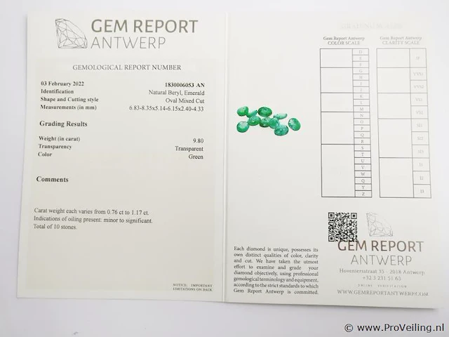 Emerald 9.80ct gra certified - afbeelding 6 van  6