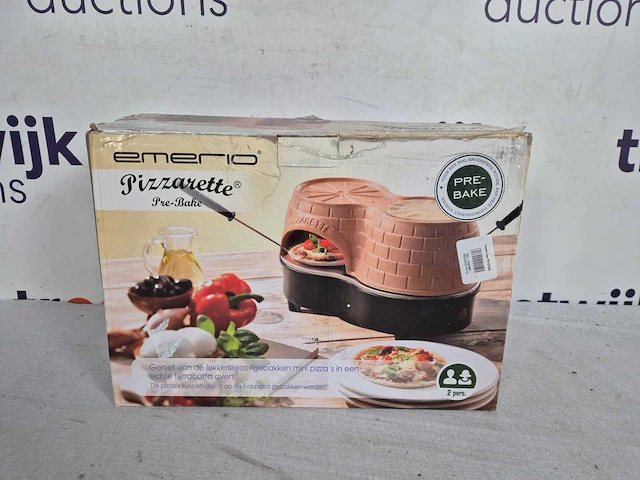 Emerio duo po-122250 - pizzarette - 2-persoons - pre-bake functie - handgemaakte terracotta koepel - 2 geïsoleerde bak spatels - anti-aanbaklaag - afbeelding 2 van  2