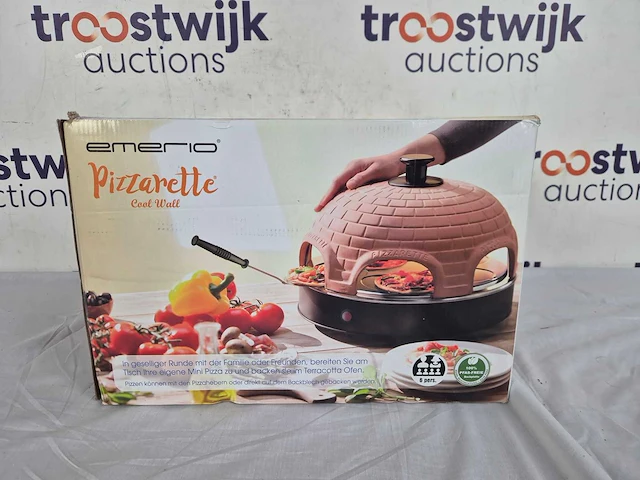 Emerio pizzarette origineel - 6 persoons pizza oven - handgemaakte terracotta koepel - afbeelding 2 van  2
