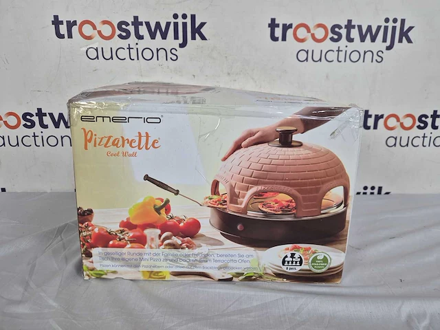 Emerio pizzarette origineel - 6 persoons pizza oven - handgemaakte terracotta koepel - afbeelding 2 van  2