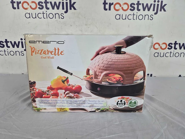 Emerio pizzarette origineel - 6 persoons pizza oven - handgemaakte terracotta koepel - afbeelding 2 van  2