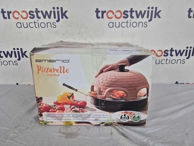 Emerio pizzarette origineel - 6 persoons pizza oven - handgemaakte terracotta koepel - afbeelding 2 van  2