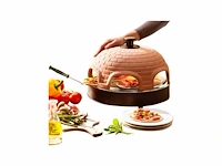Emerio pizzarette origineel - 6 persoons pizza oven - handgemaakte terracotta koepel - afbeelding 1 van  2