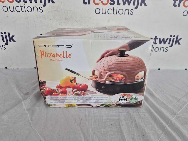 Emerio pizzarette origineel - 6 persoons pizza oven - handgemaakte terracotta koepel - afbeelding 2 van  2