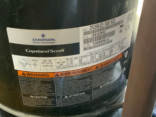 Emerson copeland schroll koelcompressor installatie - afbeelding 6 van  6