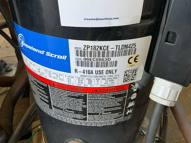 Emerson copeland schroll zp182kce-tldn425 koelcompressor installatie - afbeelding 2 van  3