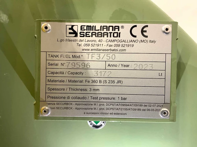 Emiliana serbatoi tf3/50 dieseltank 3172l - afbeelding 7 van  16