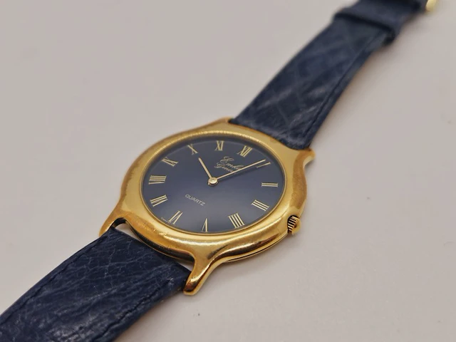 Emka geneve 18kt goud electroplated herenhorloge - dresswatch - afbeelding 3 van  7
