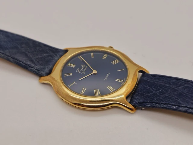Emka geneve 18kt goud electroplated herenhorloge - dresswatch - afbeelding 4 van  7