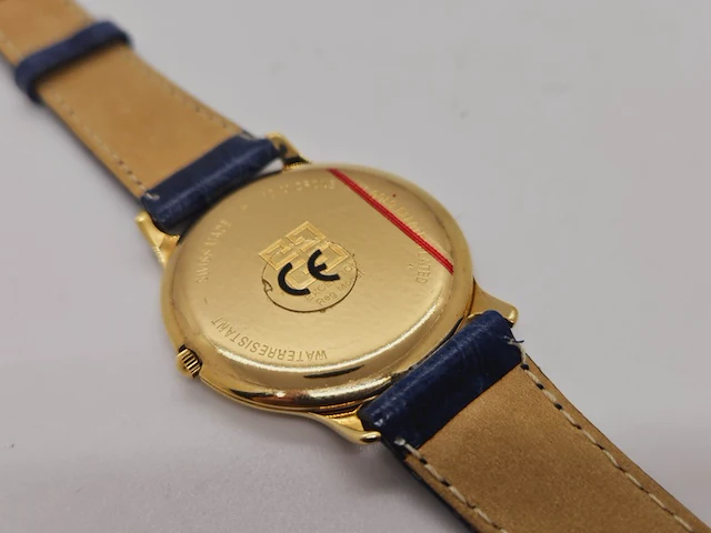 Emka geneve 18kt goud electroplated herenhorloge - dresswatch - afbeelding 6 van  7