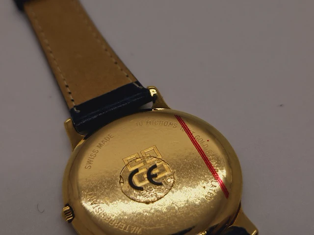 Emka geneve 18kt goud electroplated herenhorloge - dresswatch - afbeelding 7 van  7