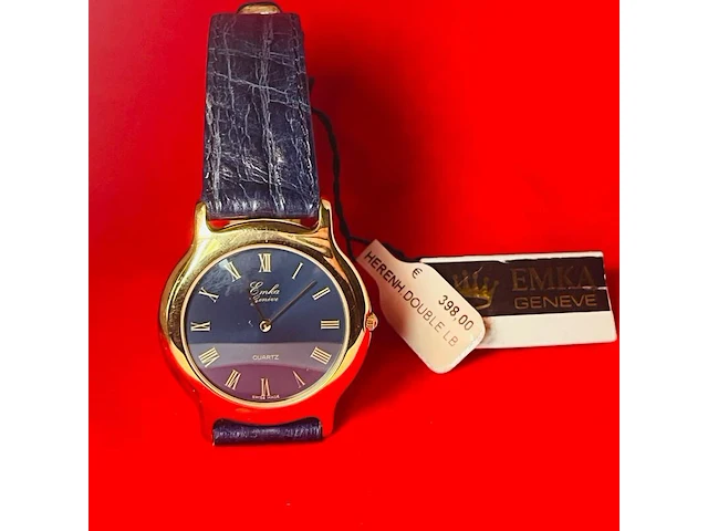 Emka geneve 18kt goud ep herenhorloge - dresswatch - afbeelding 5 van  7