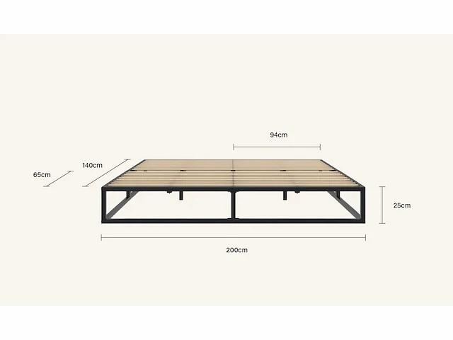 Emma metalen bed frame 140x200 - afbeelding 3 van  5