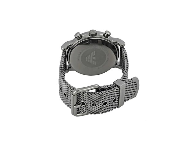 Emporio armani heren chronograph gunmetal roestvrijstalen horloge - afbeelding 2 van  2