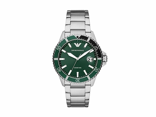 Emporio armani roestvrijstalen horloge met drie wijzers - afbeelding 1 van  4