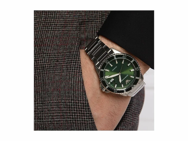 Emporio armani roestvrijstalen horloge met drie wijzers - afbeelding 3 van  4