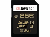 Emtec sdxckaart uhsii u3 v90 speedin pro+ ecmsd256guhs2v90 geheugenkaart foto's in burst, full hd, 3d, 4k, 8k uhd 256gb - afbeelding 1 van  2