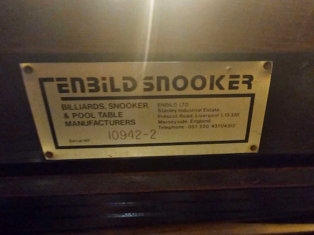Enbild - wedstrijd snookertafel met verlichting - afbeelding 6 van  6