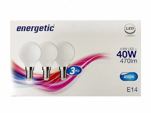 Energetic - 3- pack miniglobe milky led-lamp e14 (60x) - afbeelding 1 van  3