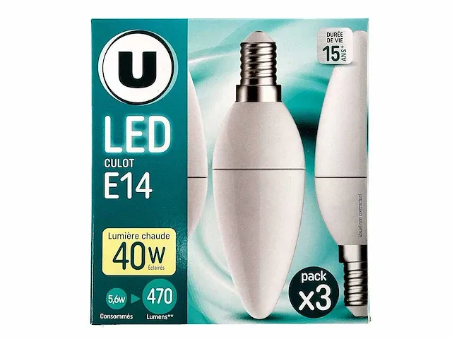 Energetic - flam led-lamp e14 3-pack (60x) - afbeelding 1 van  4