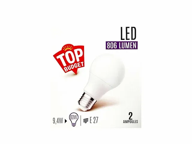 Energetic - standaard mat led lamp e27 2-pack (80x) - afbeelding 1 van  4