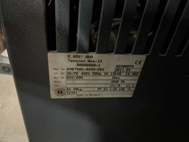 Enersys - 80v 80a - acculaders - 2011 - afbeelding 2 van  2