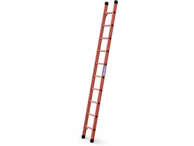 Enkele ladder met 10 sporten (glasvezelversterkte kunststof sporten) zarges, efa l 41253 - afbeelding 1 van  5