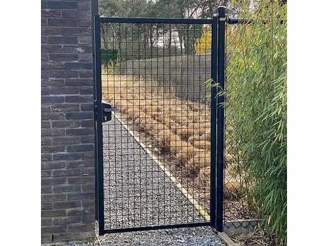 Enkele tuinpoort zwart 100x150 cm - afbeelding 1 van  1