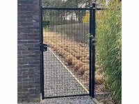 Enkele tuinpoort zwart 100x180 cm - afbeelding 1 van  1
