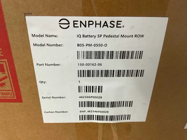 Enphase iq battery 5p pedestal mount row batterij montagebeugel (3x) - afbeelding 2 van  3