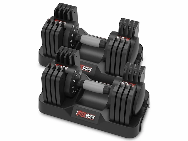 Entersports 2 pack verstelbare dumbbells 2 tot 18 kg snel verstelbaar ijzer - afbeelding 1 van  4