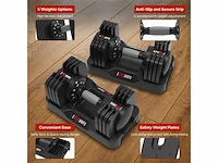 Entersports 2 pack verstelbare dumbbells 2 tot 18 kg snel verstelbaar ijzer - afbeelding 4 van  4